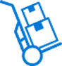 Blue trolley icon